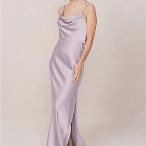 Revelry Nadia Satin Bridesmaid Dress - Lilac